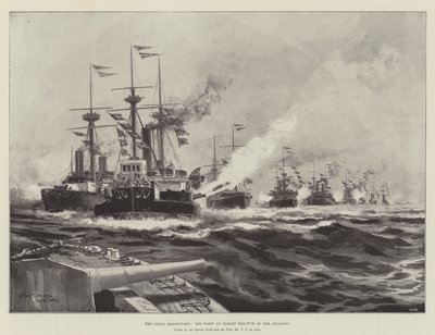 De Marine Manoeuvres, de Vloot bij Schietoefeningen in de Atlantische Oceaan door Charles John de Lacy